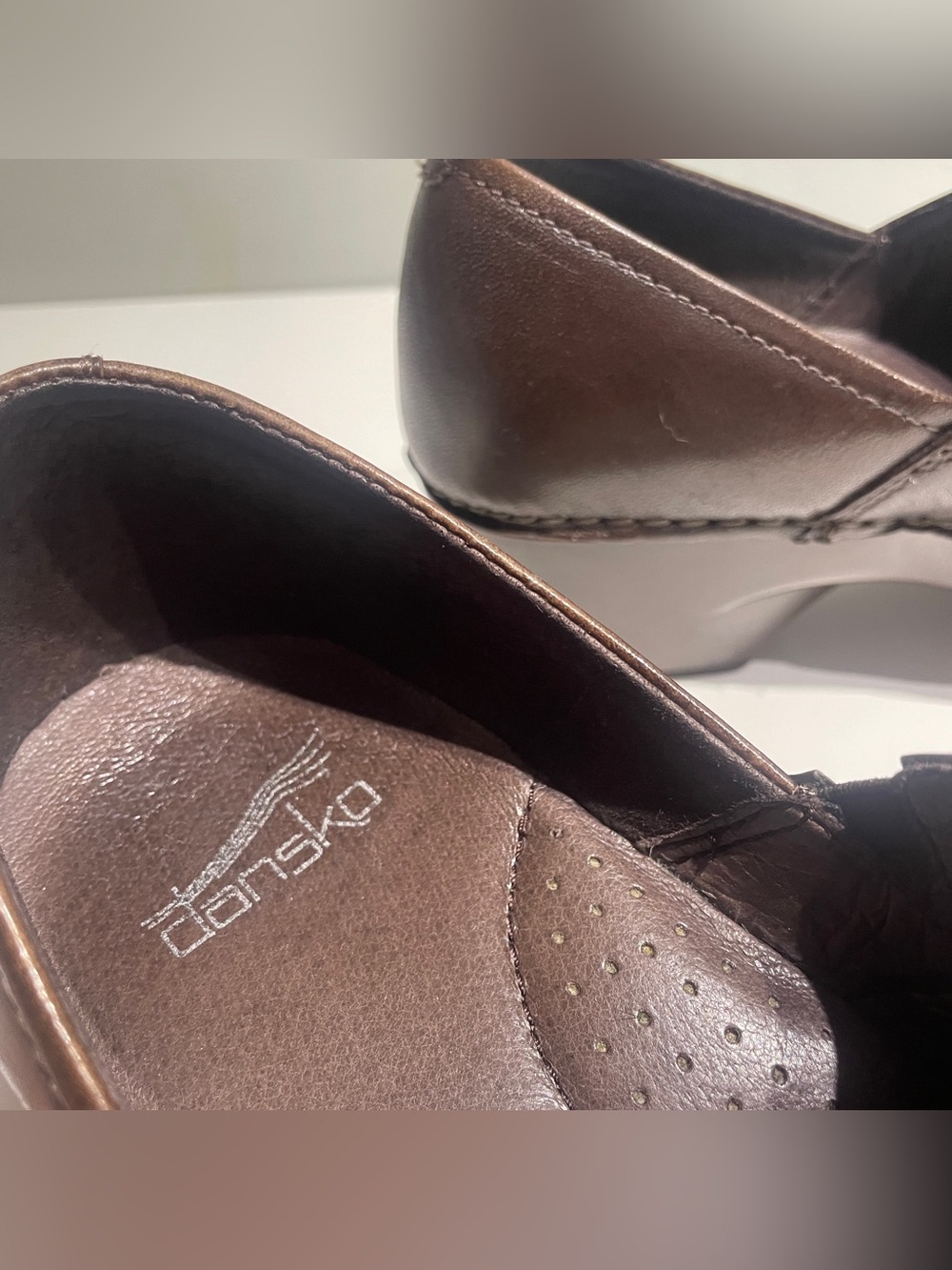 DANSKO Tamera Brown Leather Buckle Clogs Slip On Work Shoes - Picture 9 of 12